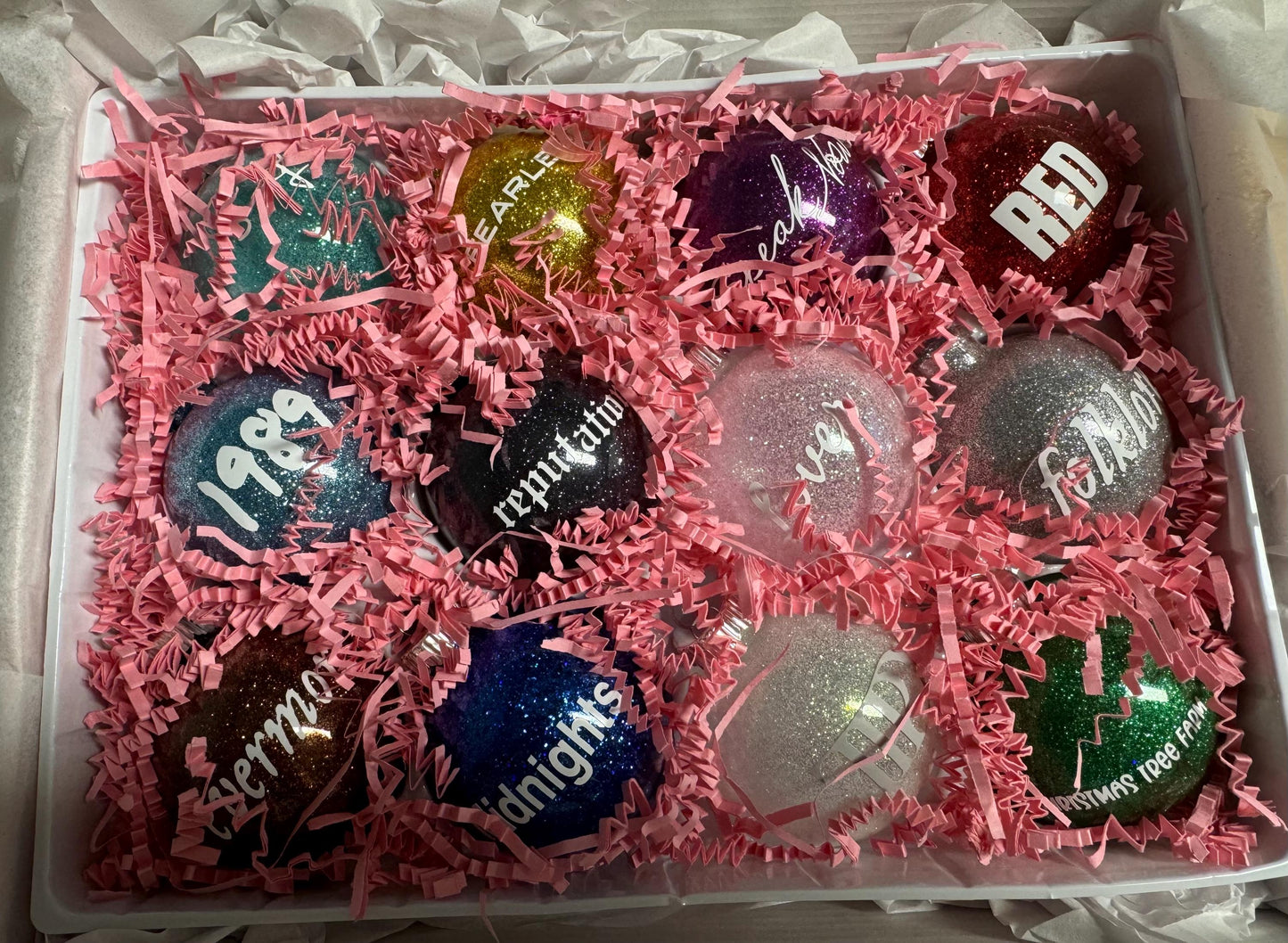 Christmas Eras Tour Inspired Ornaments | Album Ornaments | Eras Tour Ornaments | Taylor Ornaments | Glitter Ornaments