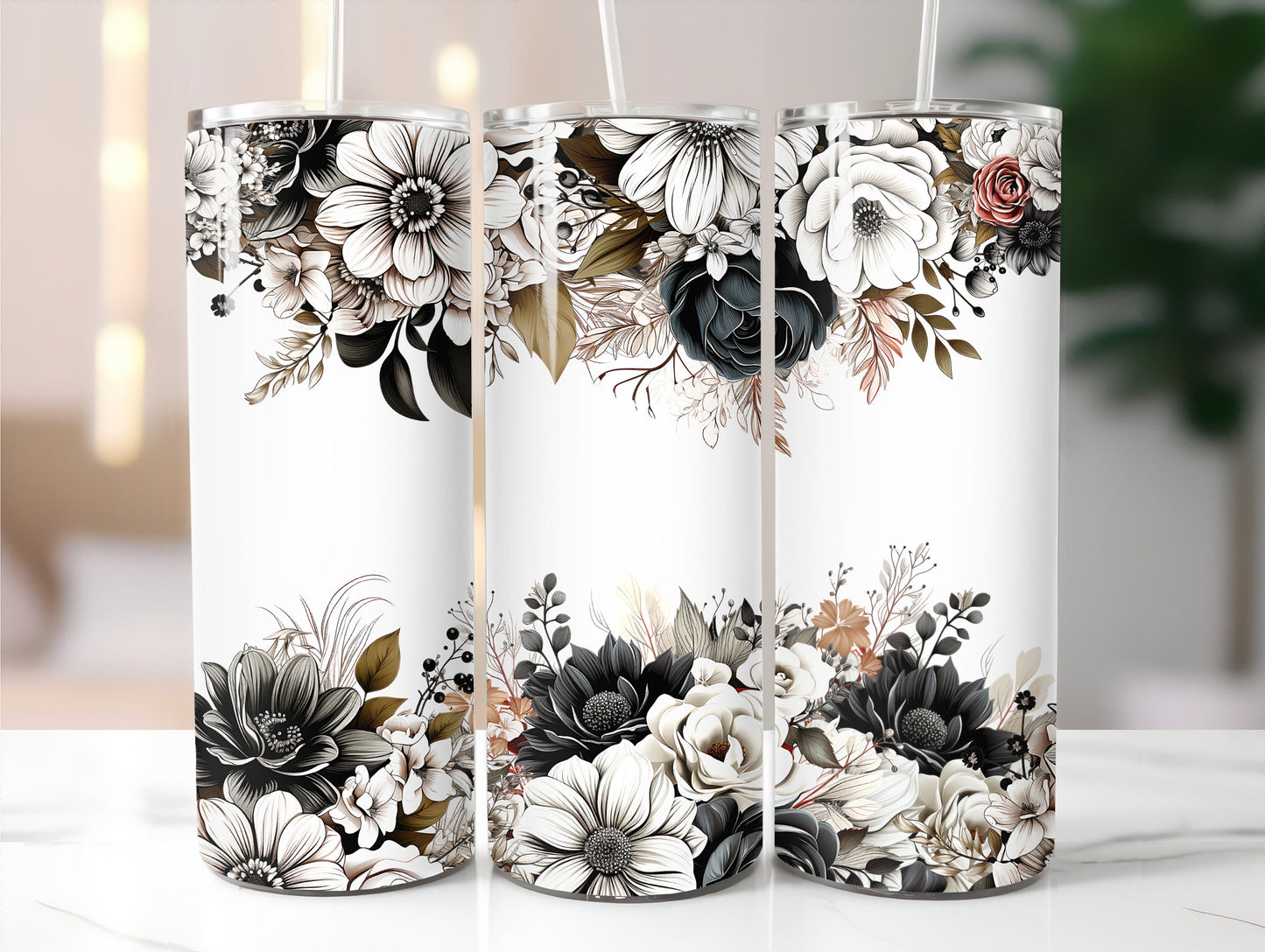Personalized Floral Tumbler