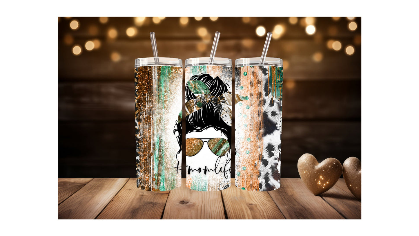 Mom Life Teal Tumbler