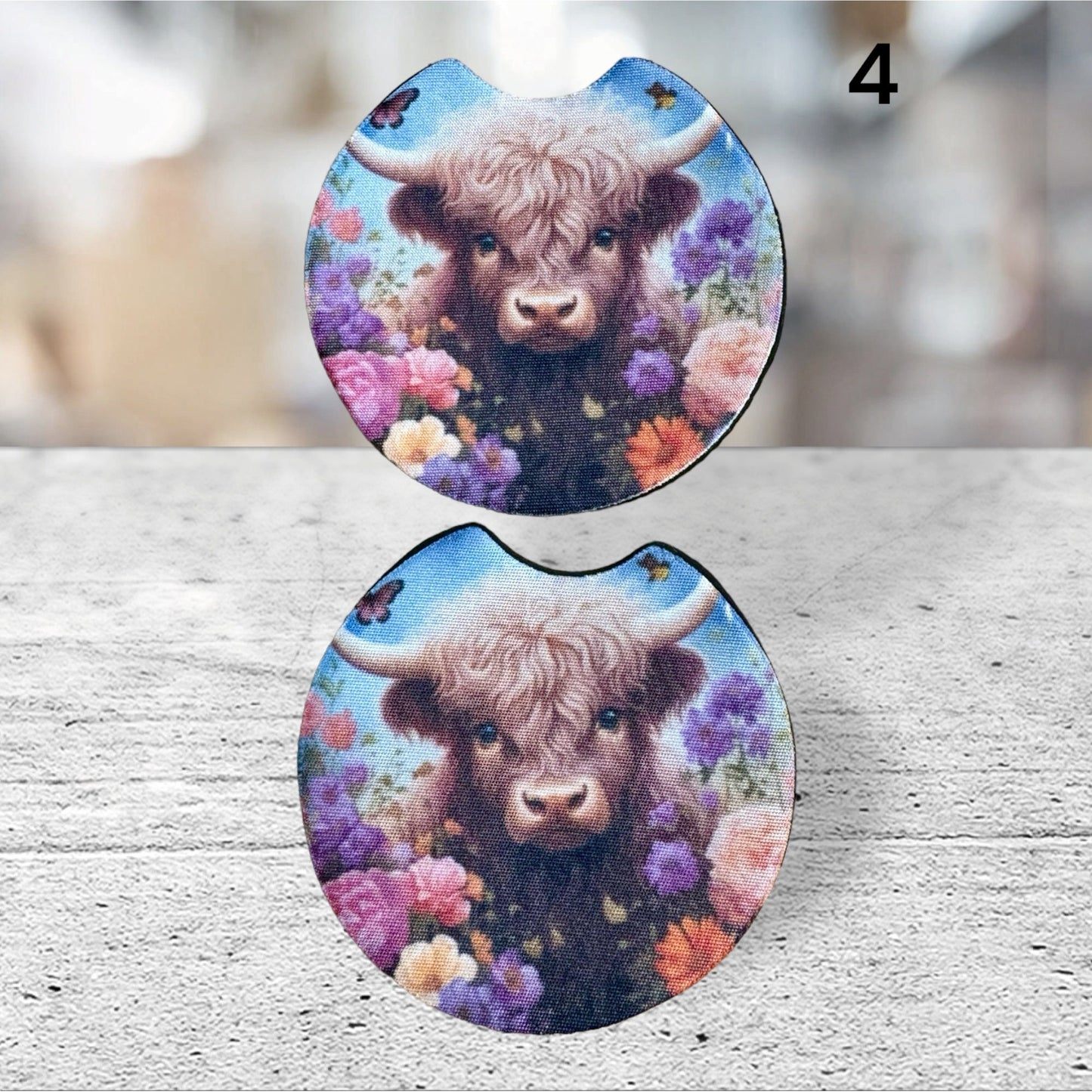 Highland Cow Car Coaster