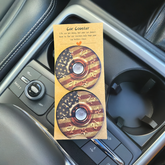 Ammo American Flag Car Coasters