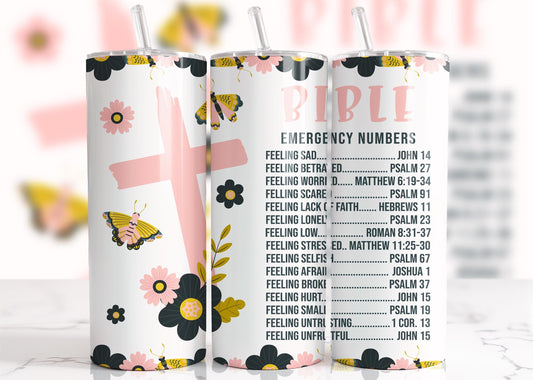 Bible Emergency Number Tumbler