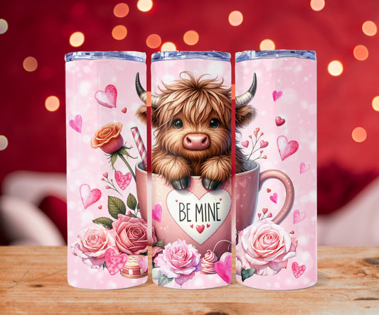 Valentine Highland Cow Tumbler