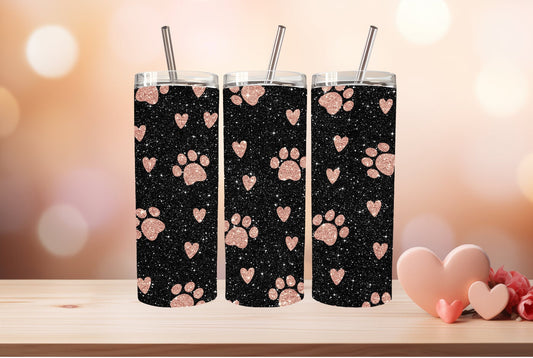 Dog Paw Print Skinny Tumbler