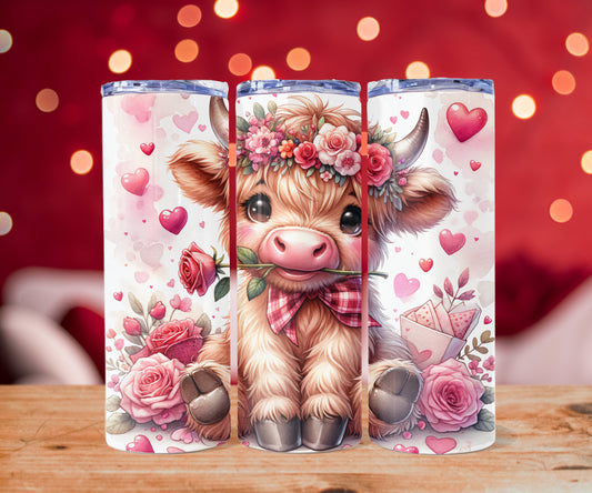 Valentine Baby Highland Cow Tumbler