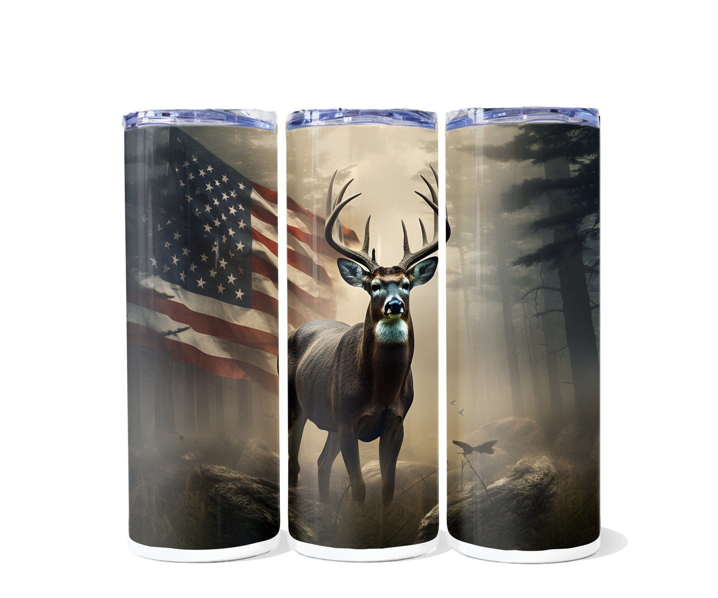 Deer with Flag Tumbler