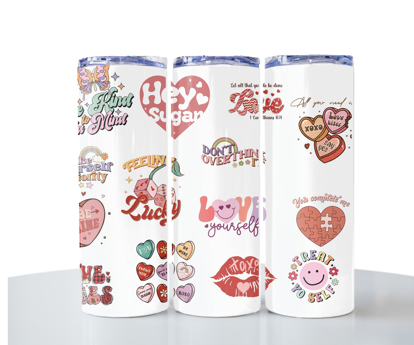 Valentine Love Vibes Skinny Tumbler