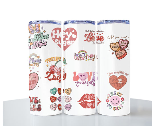 Valentine Love Vibes Skinny Tumbler