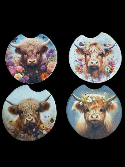 Highland Cow Car Coaster